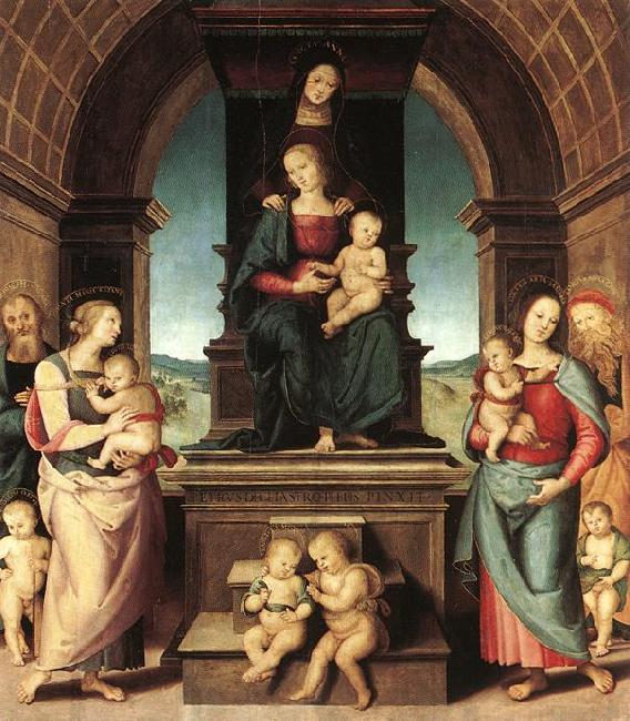 PERUGINO, Pietro The Family of the Madonna ugt oil painting image